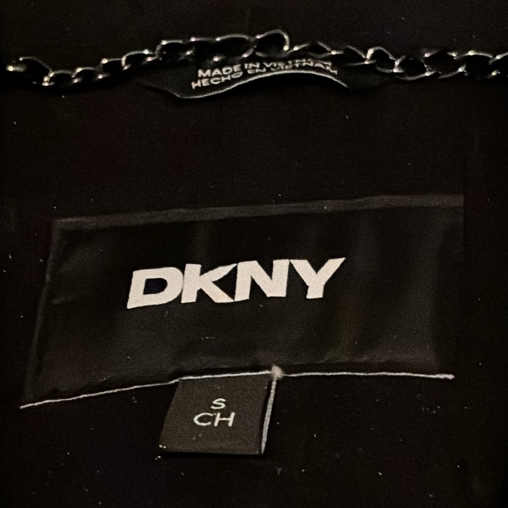 NWT DKNY Solid Black Fashion Coat Faux Wool - Picture 5 of 6